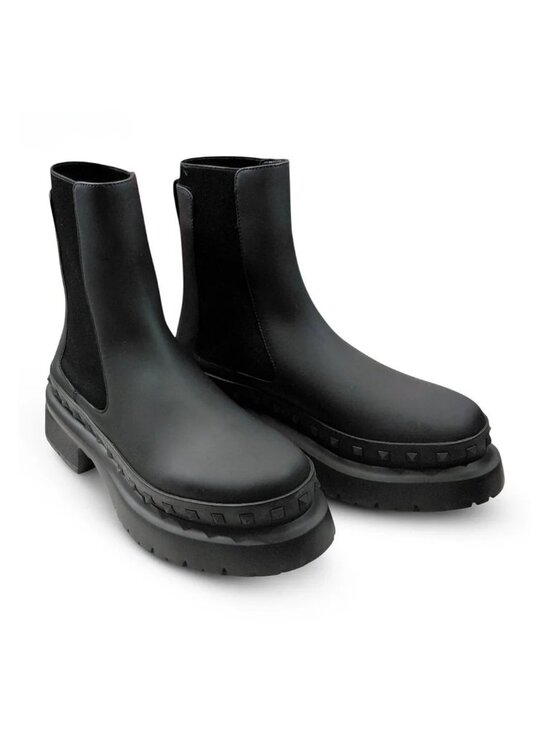 Valentino Garavani M-Way Rockstud Chelsea Black Mens Boots -Size EU 42- (0577) main image 4